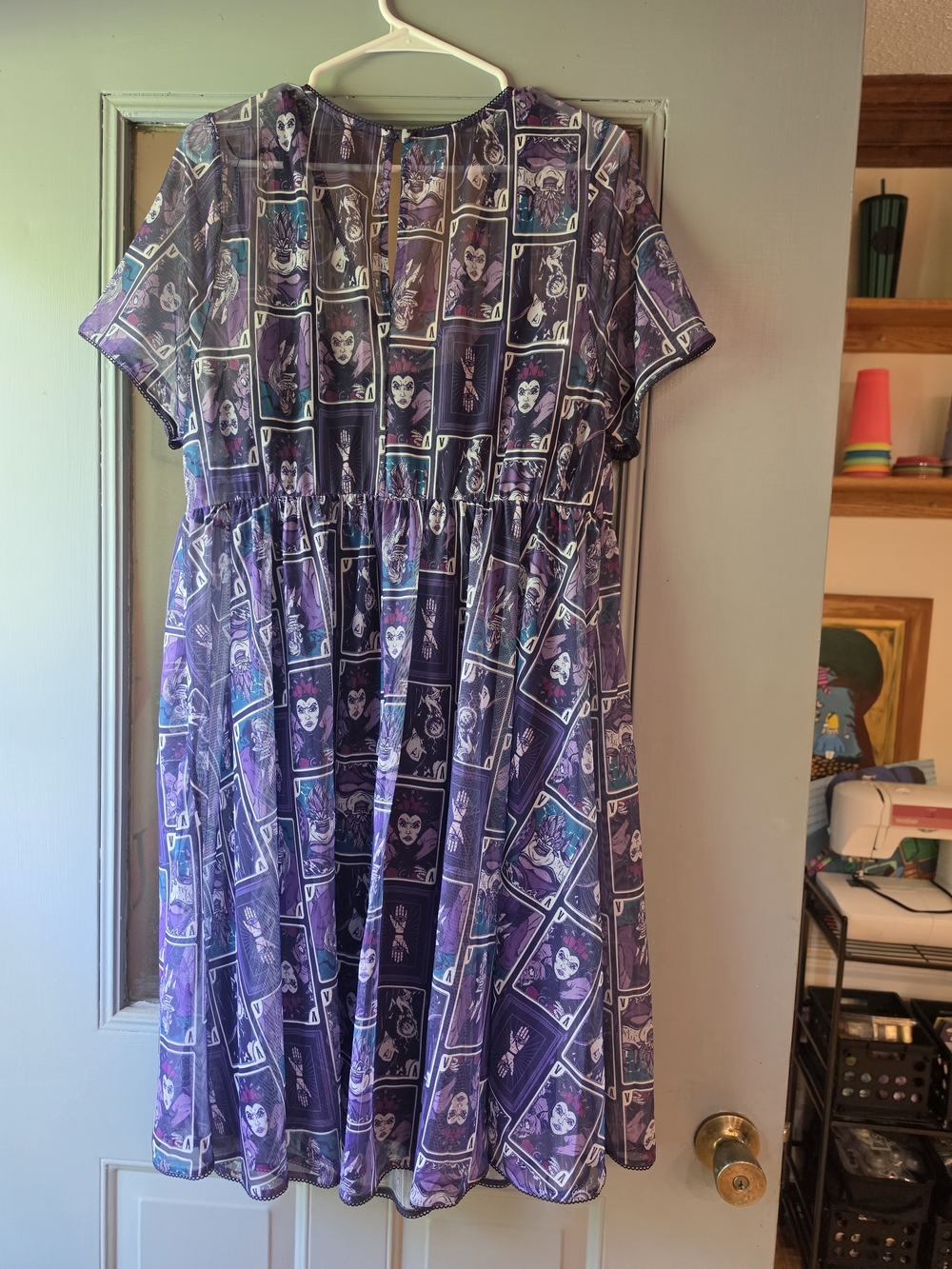 Disney Villian  Purple Gothic Portrait Print Dress - Picture 2 of 2